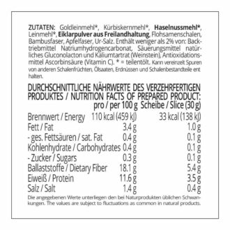 Eifelbrot low-carb keto glutenfrei paleo Eiweißbrot Backmischung