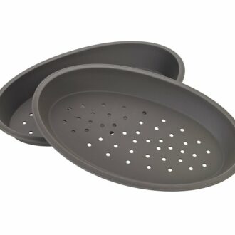 Lurch Flexiform Pizza Schiffchen Fladenbrot Backform gelocht 2er braun – Bild 2
