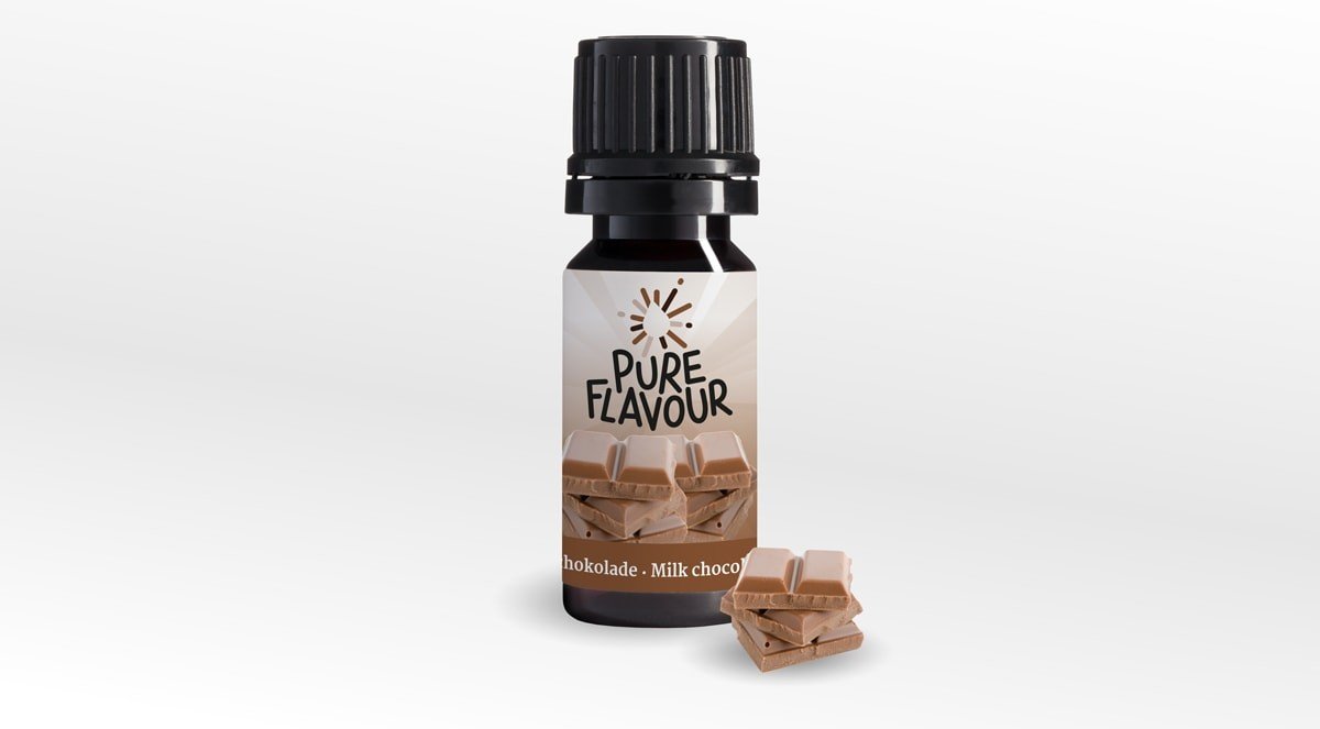 Pure Flavour VOLLMILCHSCHOKOLADE Natürliches Aroma 30 ml Tropfen Drops ungesüsst zuckerfrei