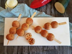 Rezept Gefüllte Brotkugel-Spieße lowcarb glutenfrei