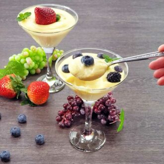 Proteindessert VANILLE-SAHNE Dessertcreme low carb glutenfrei ohne Zuckerzusatz
