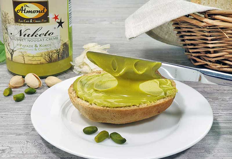 Nuketo PISTAZIE & KOKOS Gourmet Nougat-Creme low carb keto | ohne Zuckerzusatz | ohne Palmöl