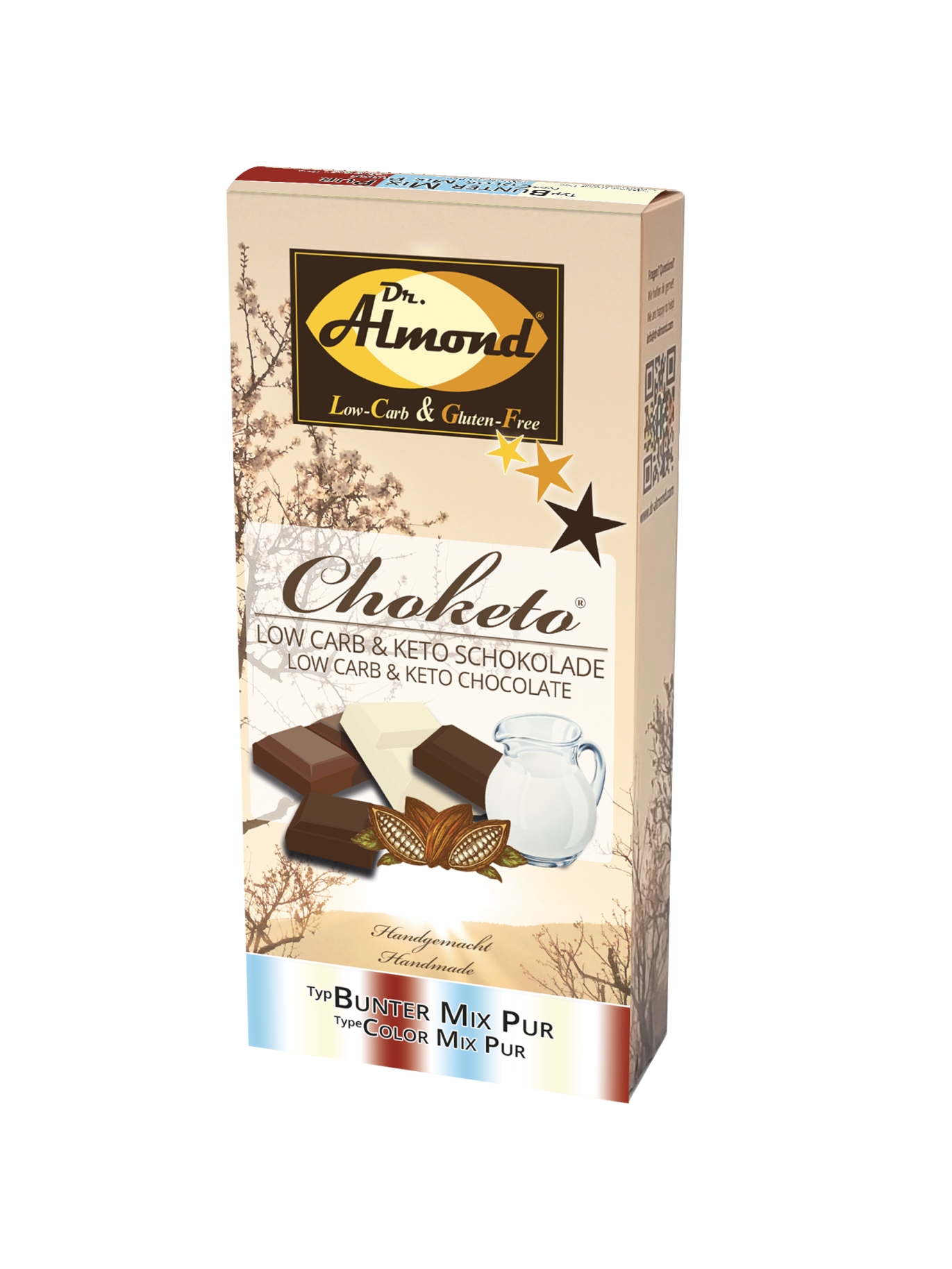 CHOKETO Low Carb & Keto Schokolade MIX PUR – 3 Tafeln – handgemacht