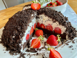 Rezept Maulwurftorte mit Erdbeeren lowcarb keto glutenfrei
