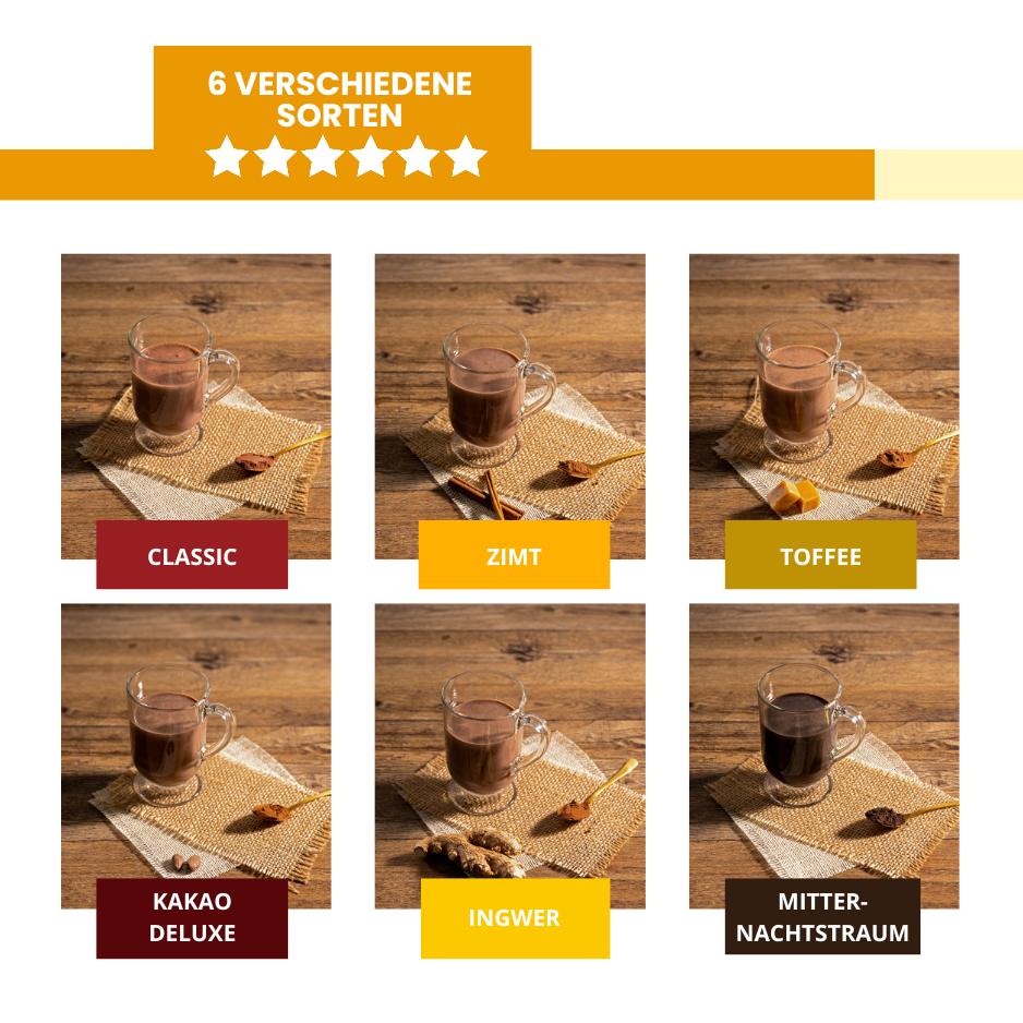 LOW CARB PROBIERBOX 5: Trinkschokolade | 6 Sorten zum Testen | low-carb glutenfrei keto – Bild 2