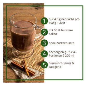 Trinkschokolade ZIMT - Trinkkakao Kakaopulver | low-carb keto | ohne Zuckerzusatz – Bild 2