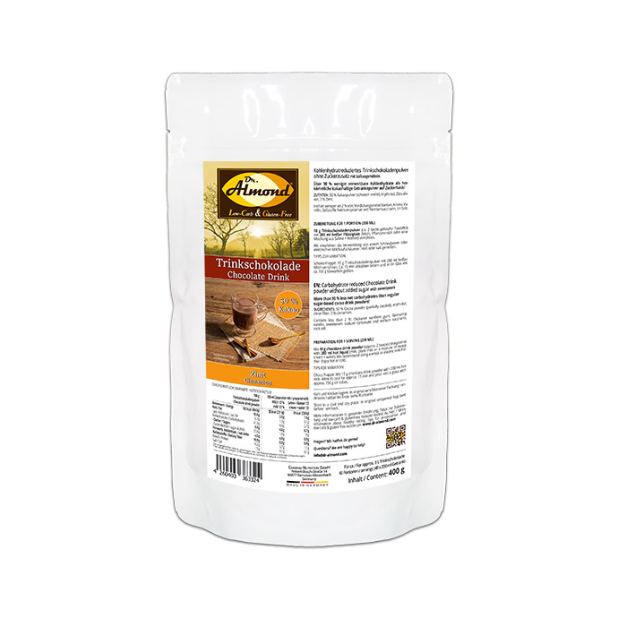 Trinkschokolade ZIMT - Trinkkakao Kakaopulver low-carb keto glutenfrei sojafrei