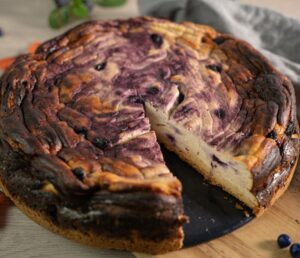 Blaubeer Käsekuchen low carb keto glutenfrei ohne Zuckerzusatz