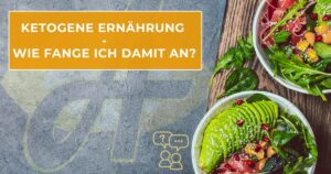 Ketogene Ernährung - wie fange ich damit an? Dr Almond Logo mit Keto-tauglicher Bowl auf Graphit Untergrund