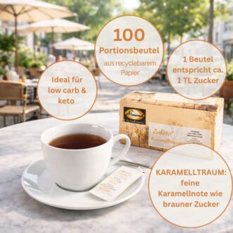 Alternative view of Zuketo Karamelltraum Box | Portionsbeutel (100 x 5 g) | ohne Zuckerzusatz | keto